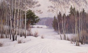 Sentier forestier en hiver - Boris Walentinowitsch Scherkow